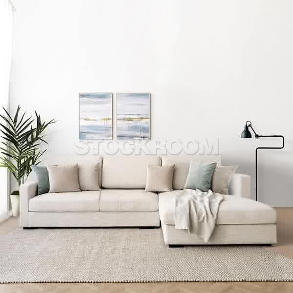 Berti Fabric Feather Down Sofa - L Shape / Sectional Sofa