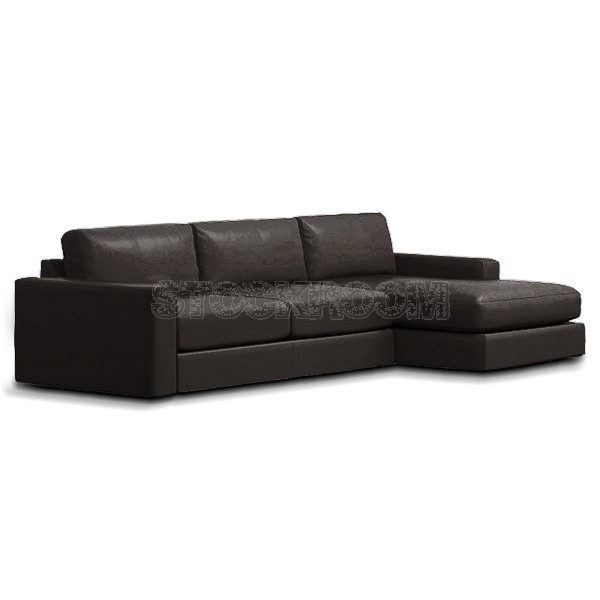 Berti Leather Feather Down Sofa - L Shape