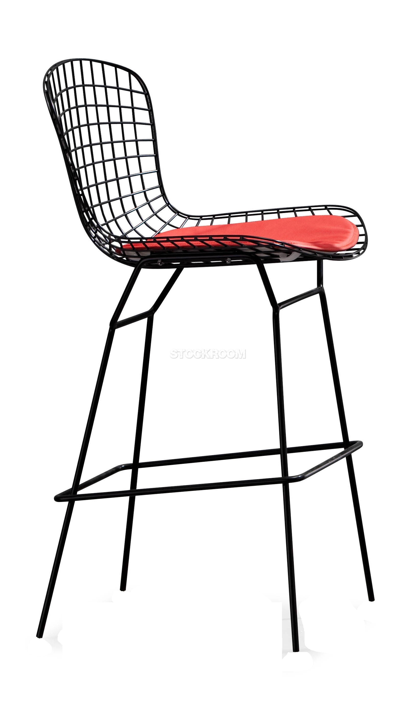 Bertoia Style Wire Bar Stool with Pad