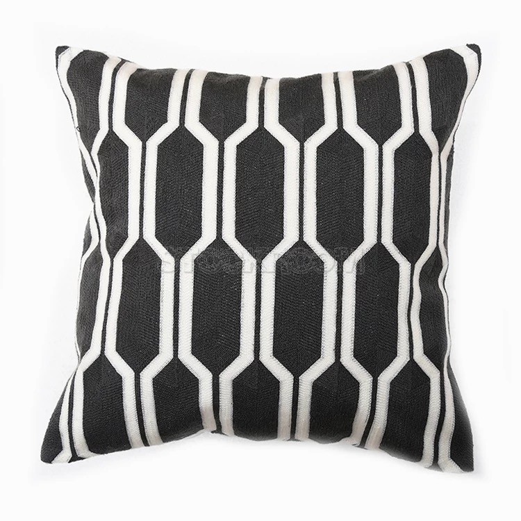 Black Crochet Pattern Cushion