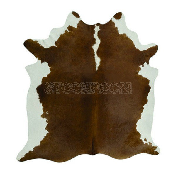 STOCKROOM Brown and White Split Natural Cowhide Rug