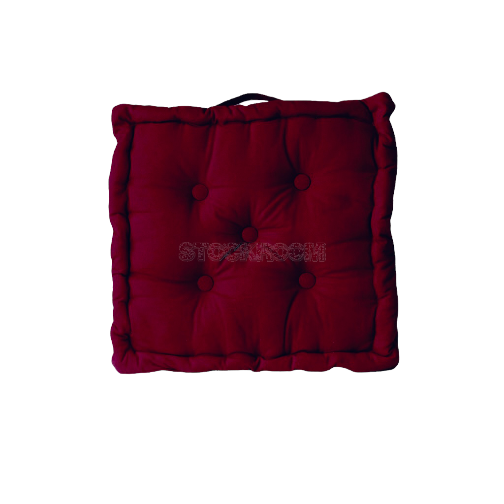 Buttoned Square Fabric Seat Cushion