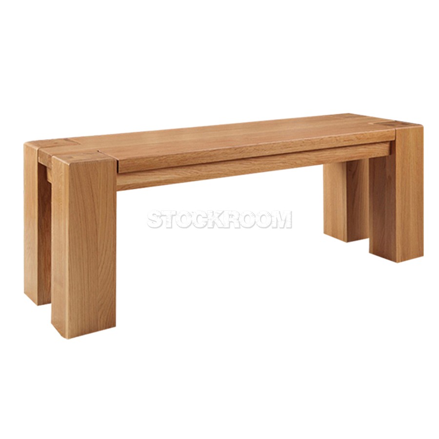 Caesar Solid Oak Wood Bench