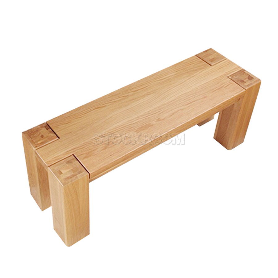 Caesar Solid Oak Wood Bench