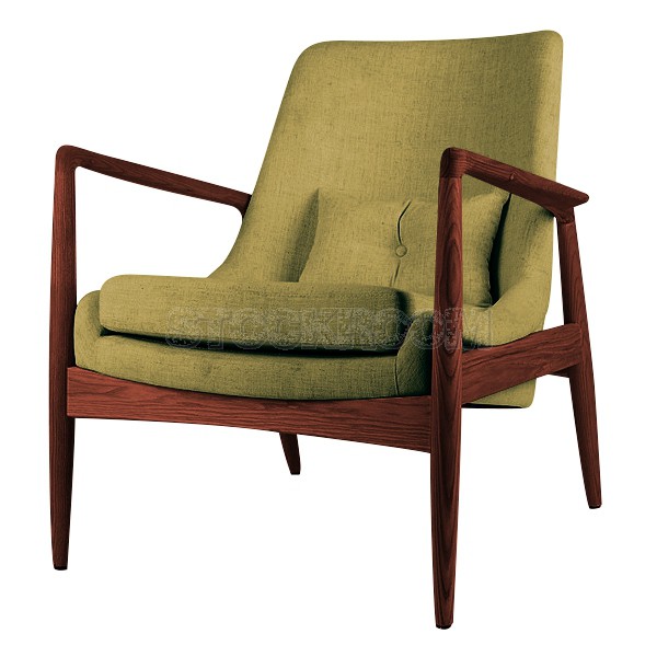 Cameron Solid Wood Upholstered Lounge Chair