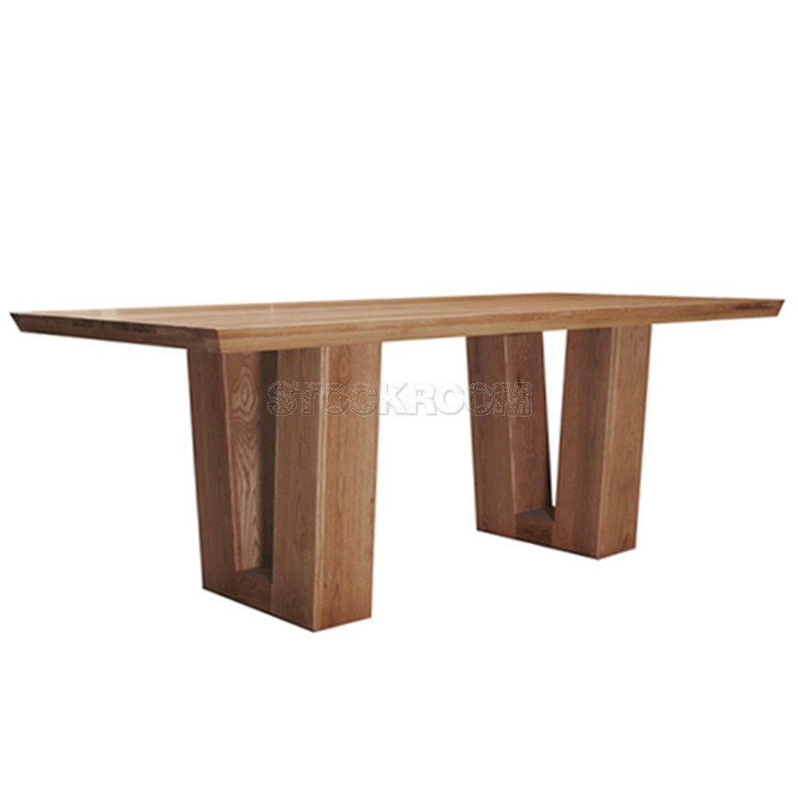 Carroll Solid Oak Wood Dining Table