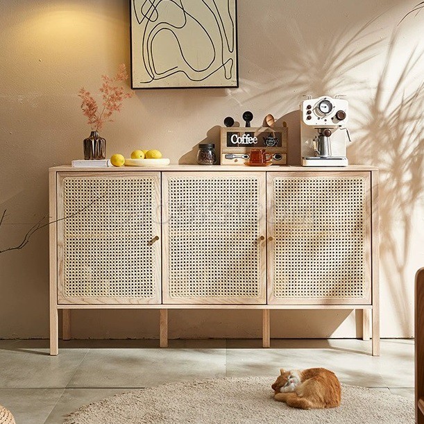 Cascadia Nordic Rattan Woven Cabinet / Sideboard