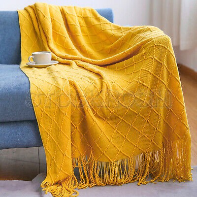 Catalina Style Knitted Throw - Yellow