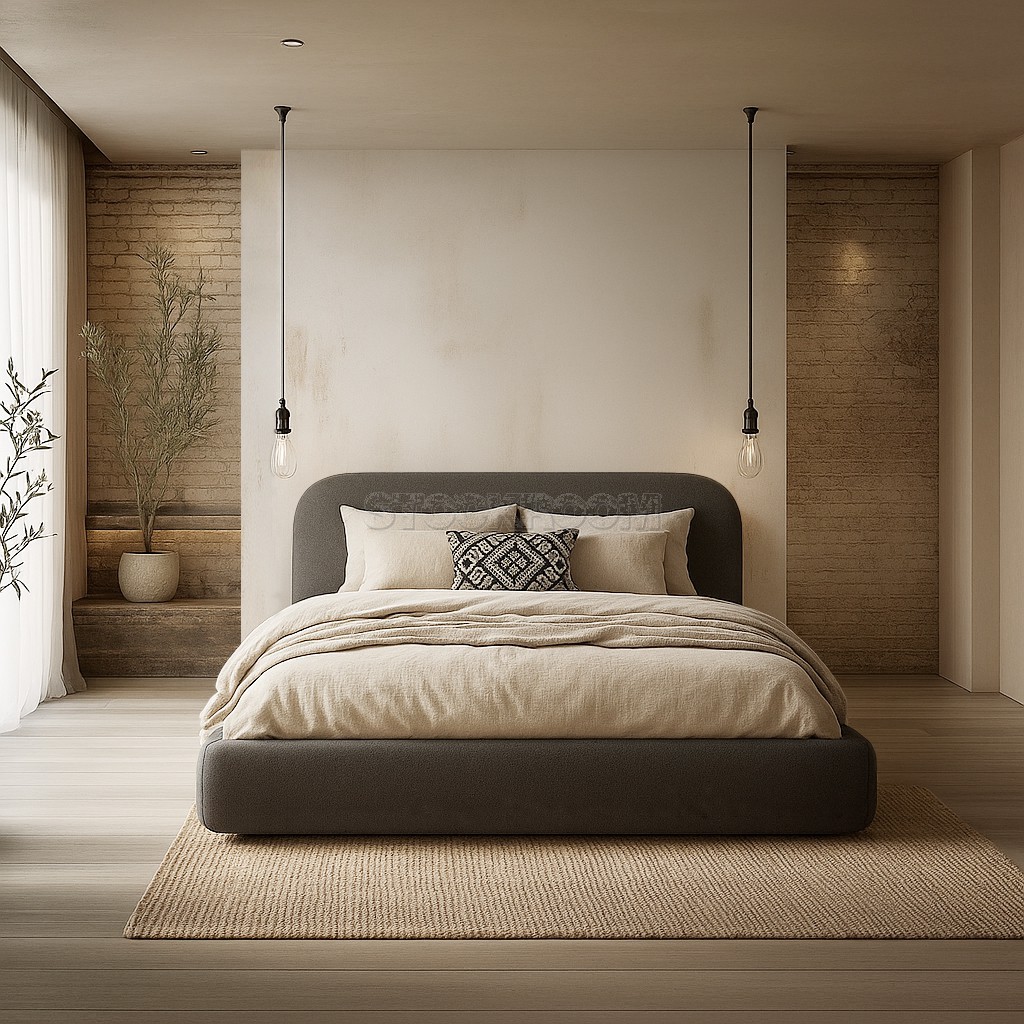 Cedar Fabric Upholstered Storage Bed Frame
