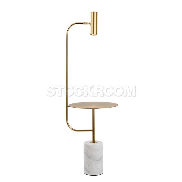 Corinne Marble Floor Lamp With Table