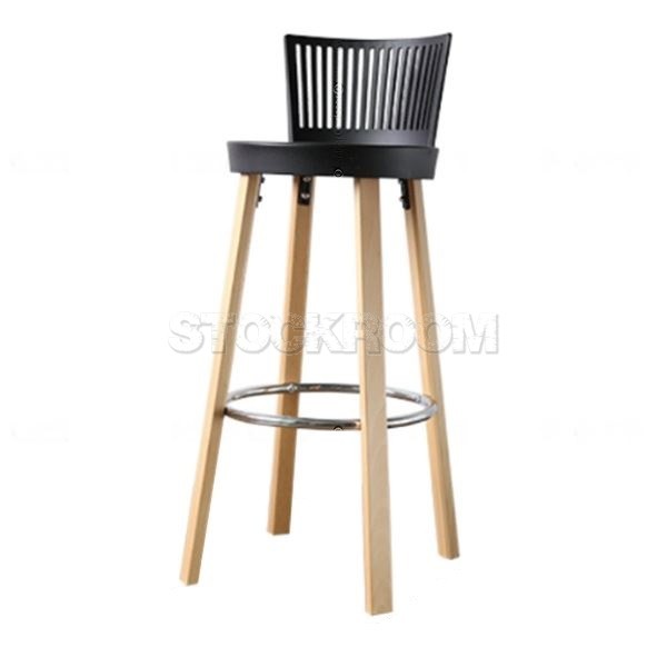 Cornett Barstool with Wood Legs