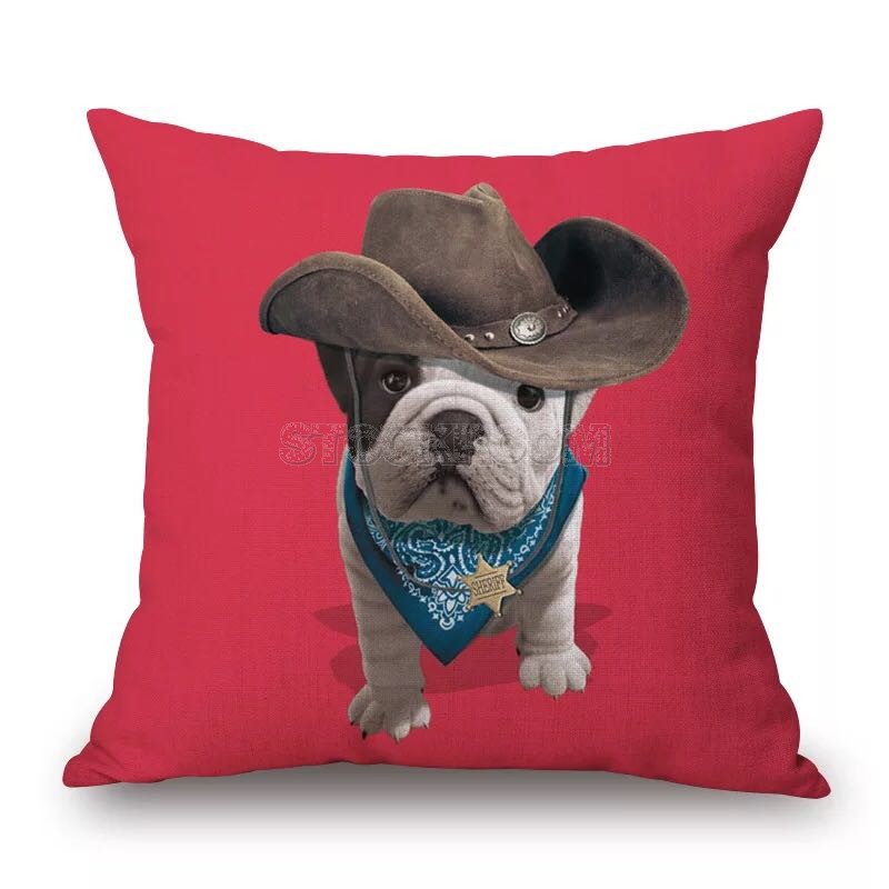 Cowboy Bulldog Cushion