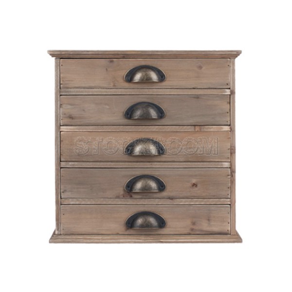 Cruz Solid Fir Wood 5 Drawers Storage Chest 