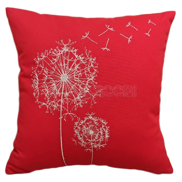 Dandelion Decorative Cushion - Red