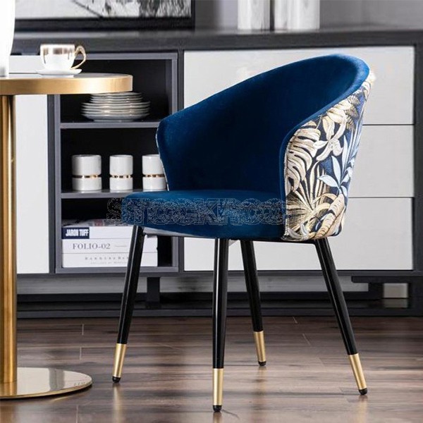 Dahlia Style Velvet Upholstered Dining Chair