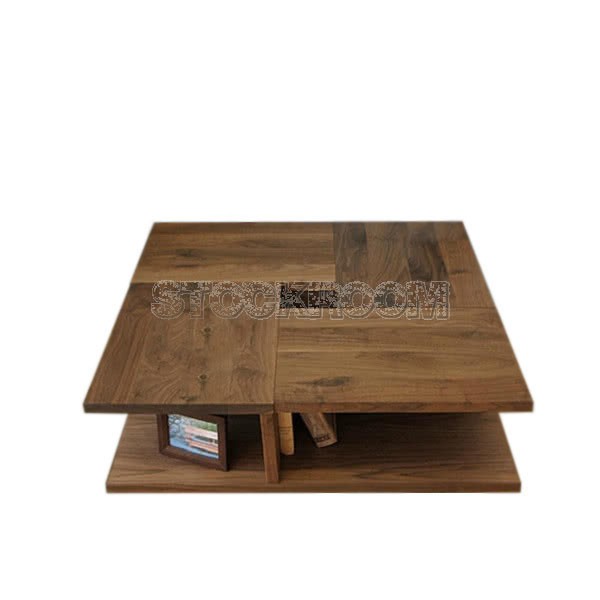 Dawson Solid Oak Wood Square Coffee Table