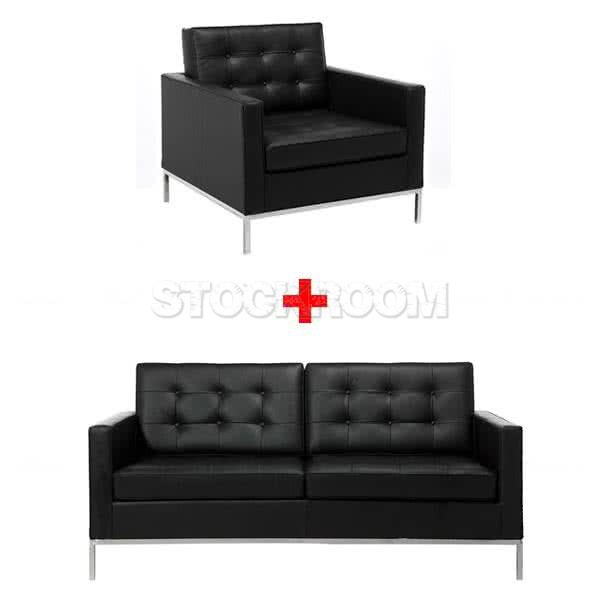 Florence Style Leather Lounge Living Room Sofa Set