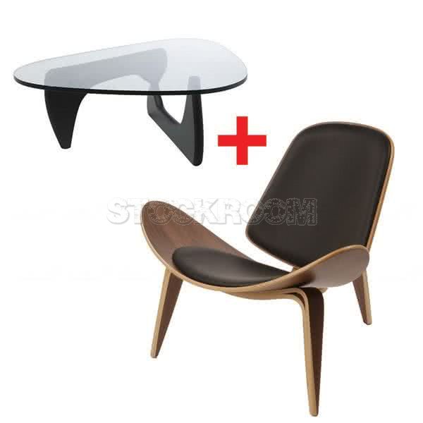Modern Living Coffee Table and Shell Lounge Set