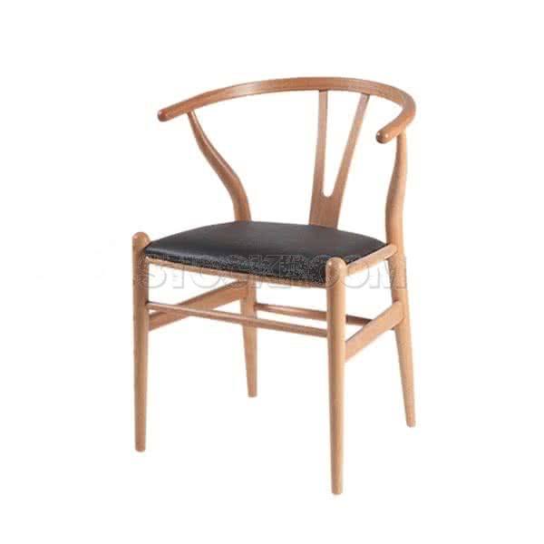 Hans J. Wegner CH 24 Style Y- Chair / Wishbone Chair - Leather