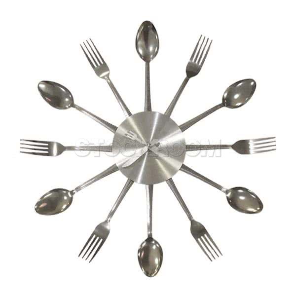 Stockroom Silver Spoon and Fork Clock