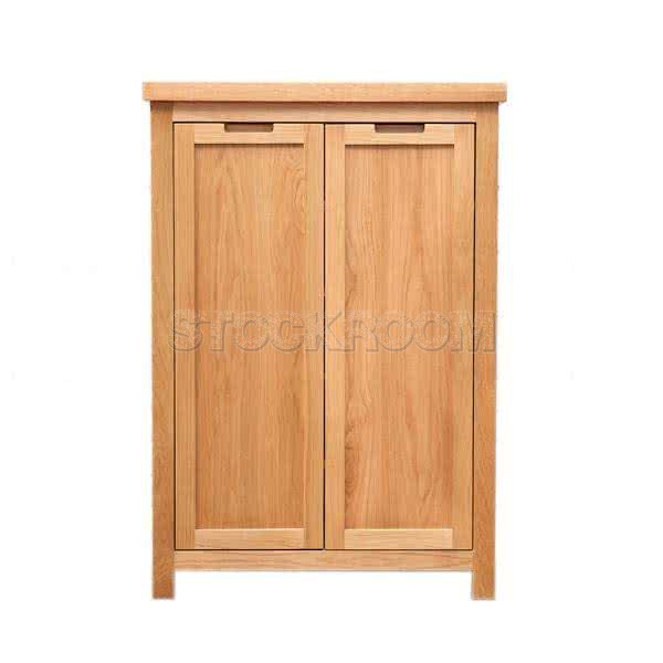 Snyder Solid Oak Wood Shoe Cabinet and Storage Unit