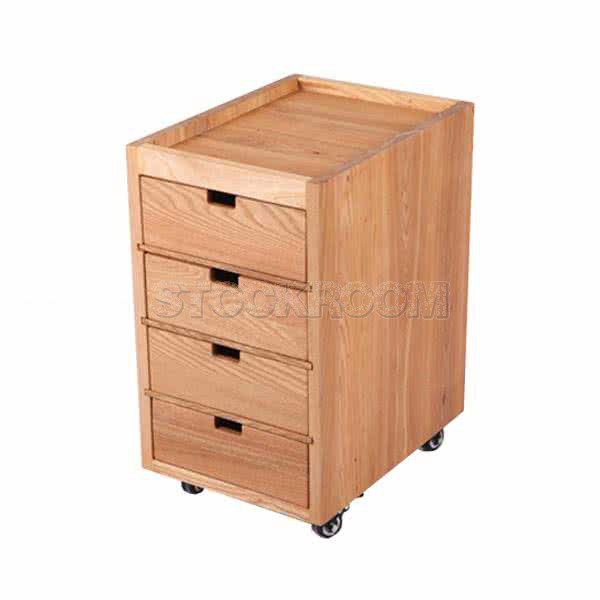 Questo Solid Wood Movable Filing Cabinet and Pedestal