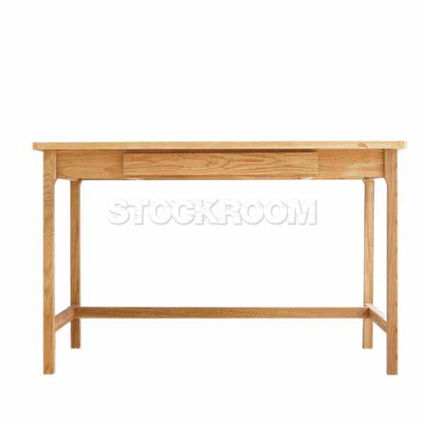 Minkoff Solid Oak Wood Desk with Drawer