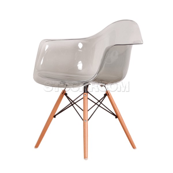 Charles Eames DAW Style Chair - Transparent with Oak Leg