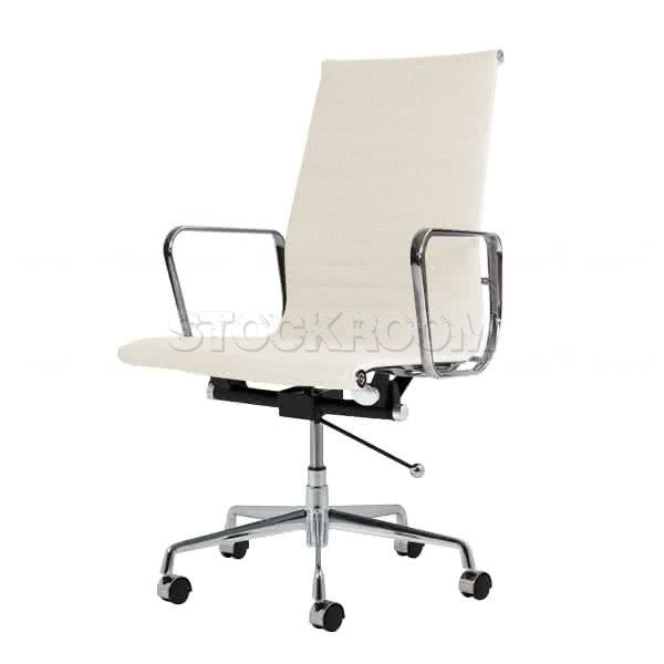 Aluminum Executive Fabric Office Chair - High-back - With Wheels and Adjustable