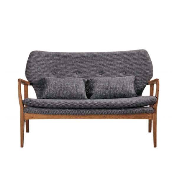 Solomon Solid Wood Fabric Sofa - 2 seater