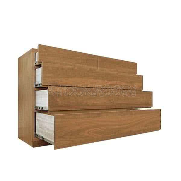 Gilbert Solid Oak Wood Chest of Drawers - Oak Finish