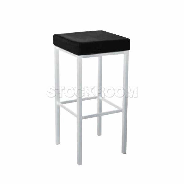 Canton Leather Bar Stool with Steel Base