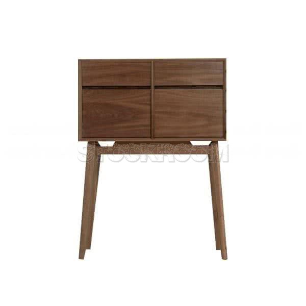 Colin Solid Wood High Storage Cabinet - Walnut Finish