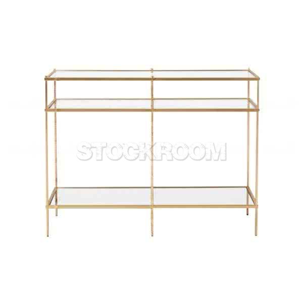 Bartlett Brass Detailed Glass Console