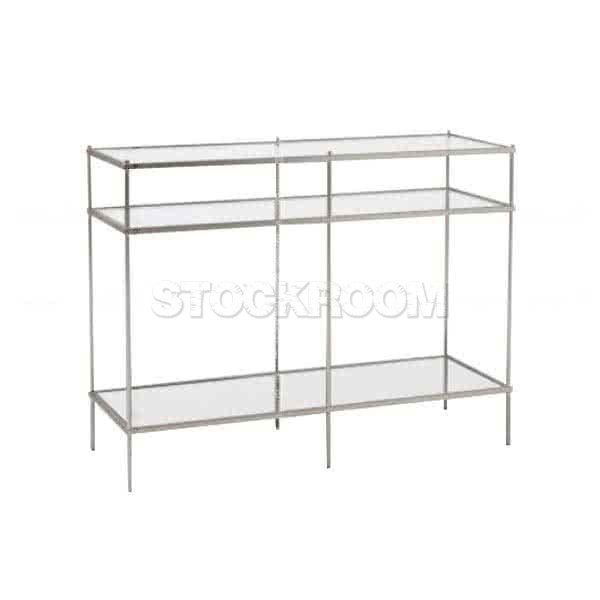 Bartlett Silver Detailed Glass Console