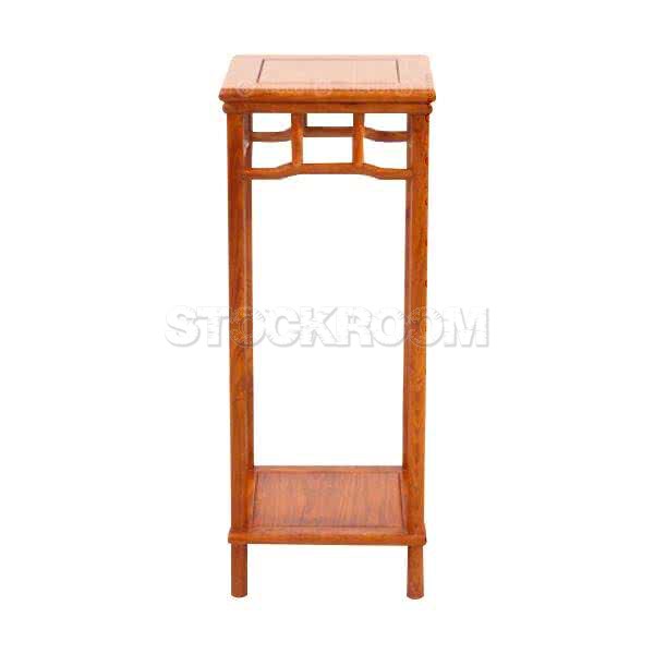 Narra Rosewood Oriental Flower Stand and High Table