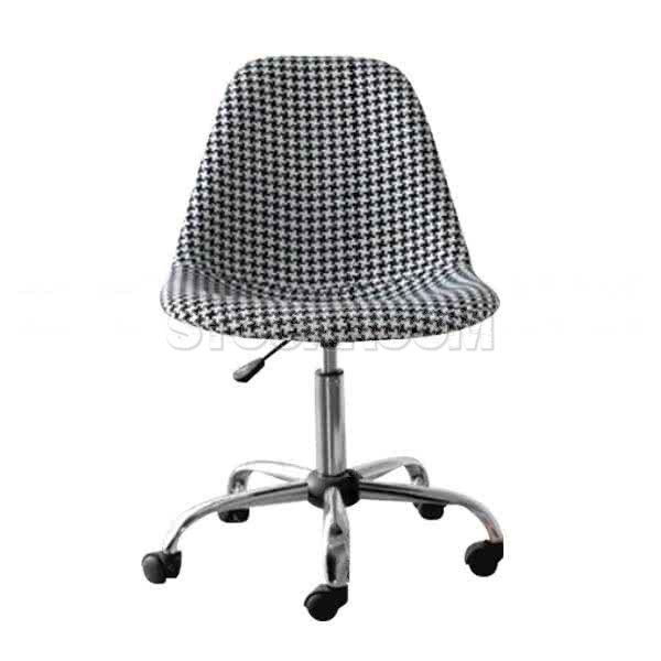 Eames DSW Style Office Chair - Houndstooth Pattern Fabric