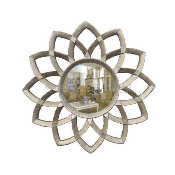 Le Fleur Lotus Accent Mirror - Antique Brass