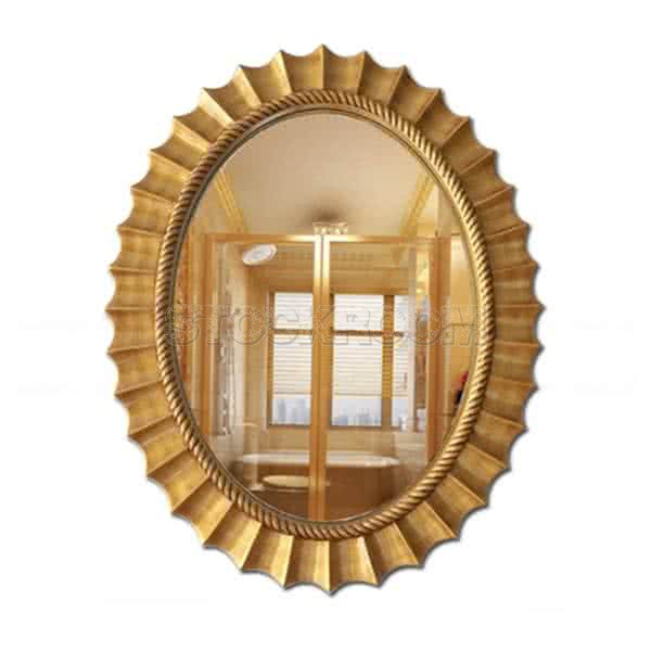 Aston Nautical Rope Frame Oval Accent Mirror - Antique Gold