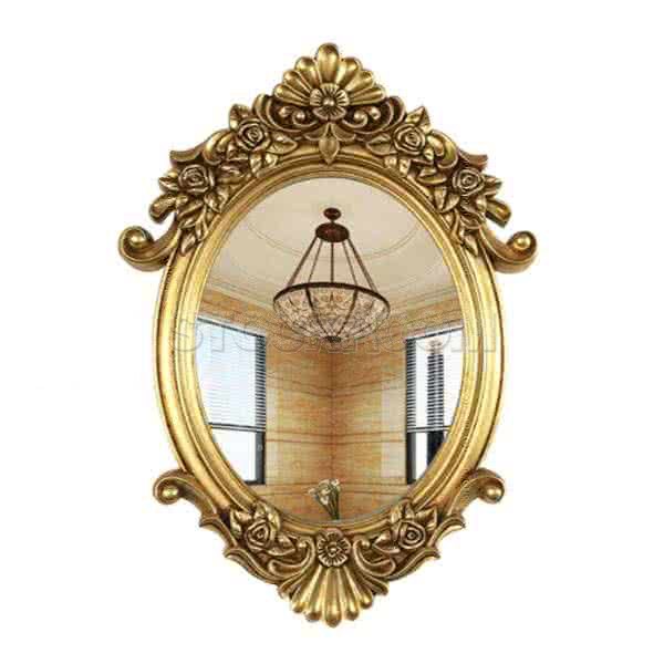 Normandy Floral Ornamental Classical Frame Accent Mirror - Antique Gold