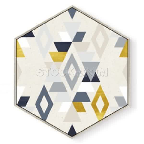 Stockroom Artworks - Hexagon Canvas Wall Art - Geometric Mixture - More Sizes
