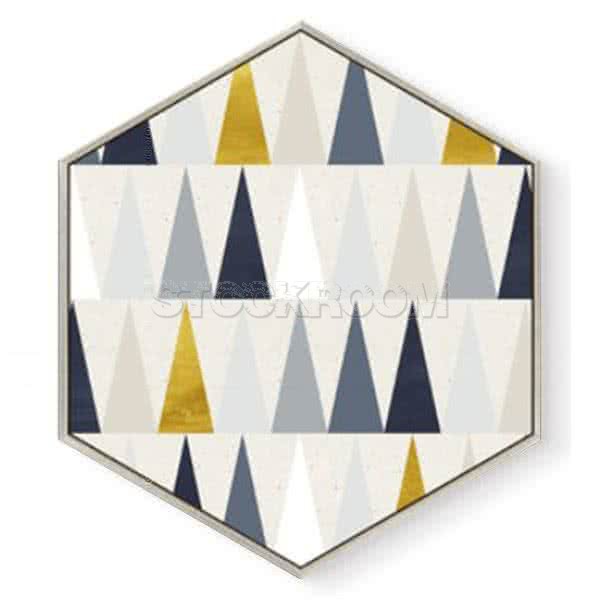 Stockroom Artworks - Hexagon Canvas Wall Art - Geometric Isosceles Triangles - More Sizes