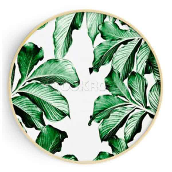 Stockroom Artworks - Circle Canvas Wall Art - Leaves Frame - More Sizes