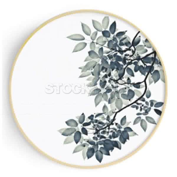 Stockroom Artworks - Circle Canvas Wall Art - Branches with Leaves - More Sizes