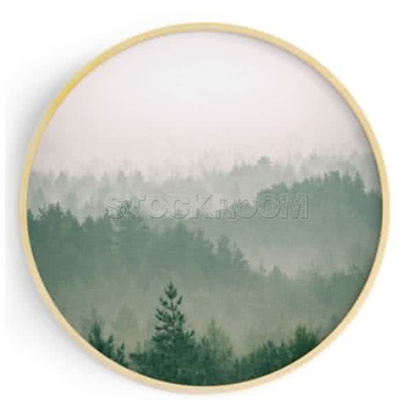 Stockroom Artworks - Circle Canvas Wall Art - Foggy Forrest - More Sizes