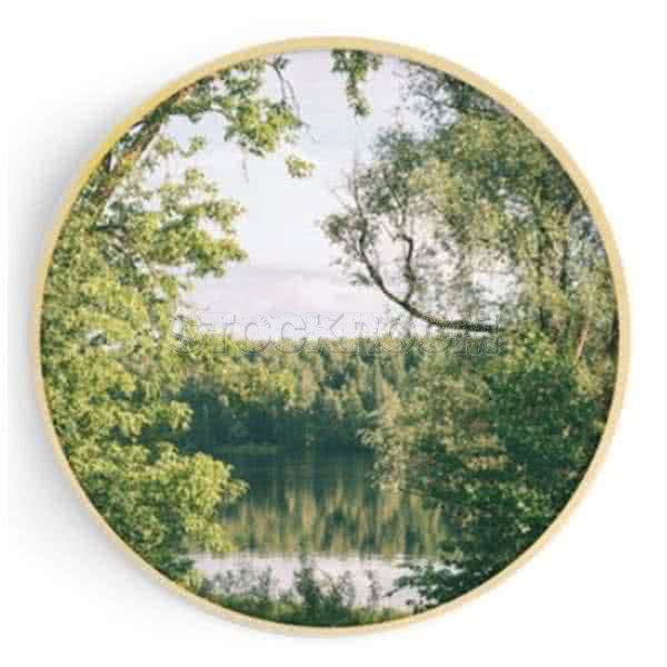 Stockroom Artworks - Circle Canvas Wall Art - Lake - More Sizes