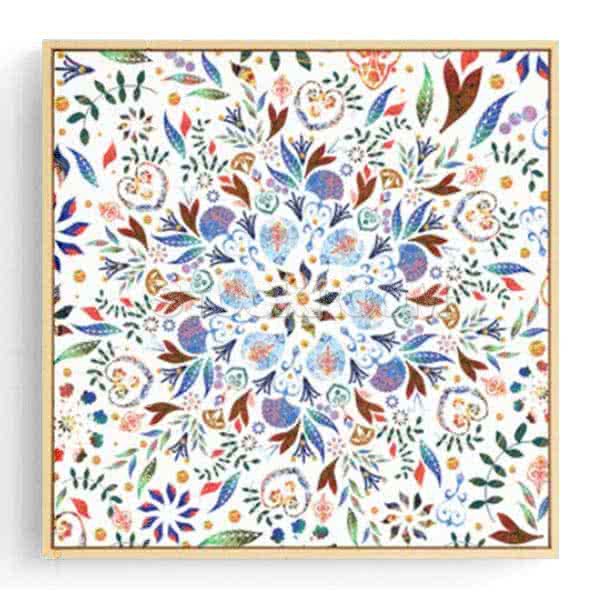 Stockroom Artworks - Square Canvas Wall Art - Floral Mosaic - More Sizes