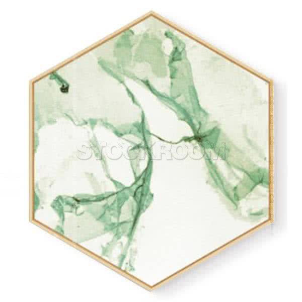 Stockroom Artworks - Hexagon Canvas Wall Art - Arbitrary Green - More Sizes