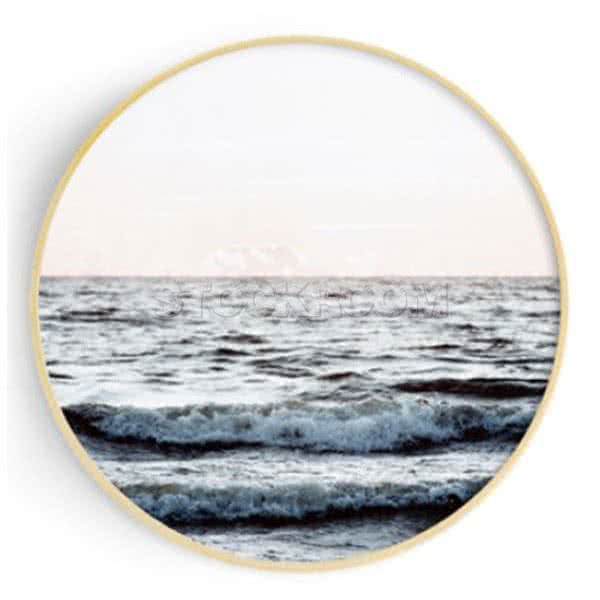 Stockroom Artworks - Circle Canvas Wall Art - Waves - More Sizes