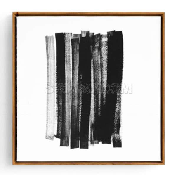 Stockroom Artworks - Square Canvas Wall Art - Vertical Lines - Wood Frame - More Sizes